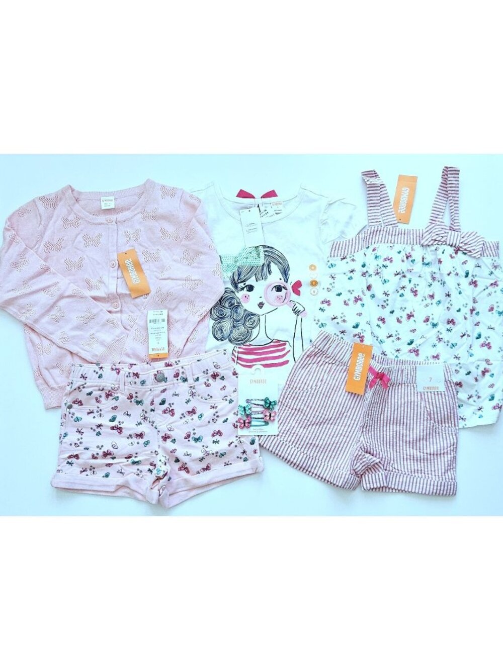 Gymboree NEW NWT Island Hopper  7-8 Tee Top Shorts Sweater Hair Lot